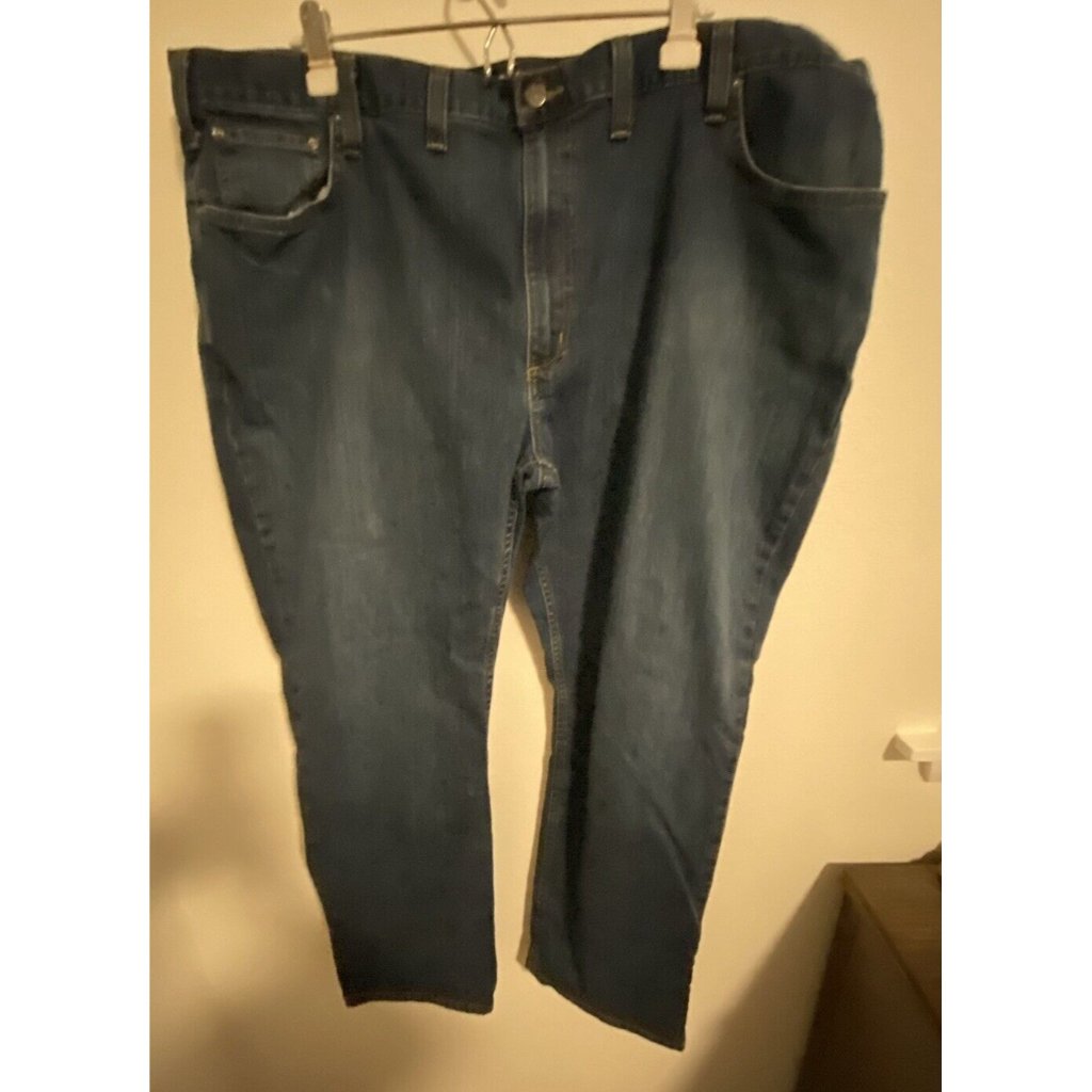 Carhartt Men 46x32 Jeans Denim Relaxed Fit Stretch Highrise Dark Wash